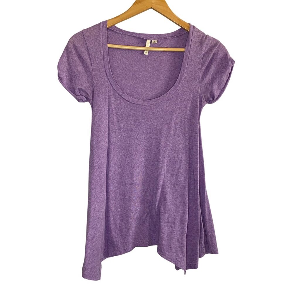 Nordstrom Frenchi Purple Short Sleeve Scoop Neck Swing Tee